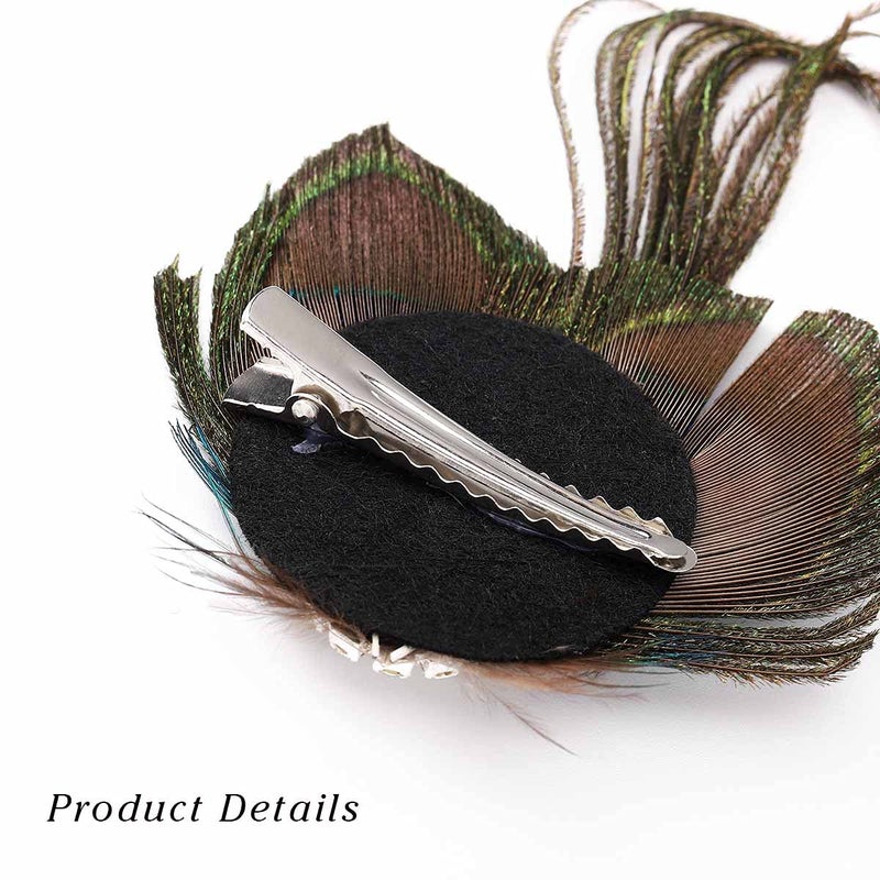 Dreamin Acenail Boho Peacock Crystal Hair Accessory - Feather Hair Clips and Barrettes for Women and Girls - Image 5